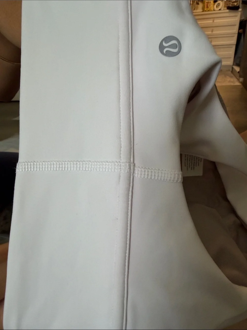 lululemon athletica White with light descoloration Racerback Sports Bra